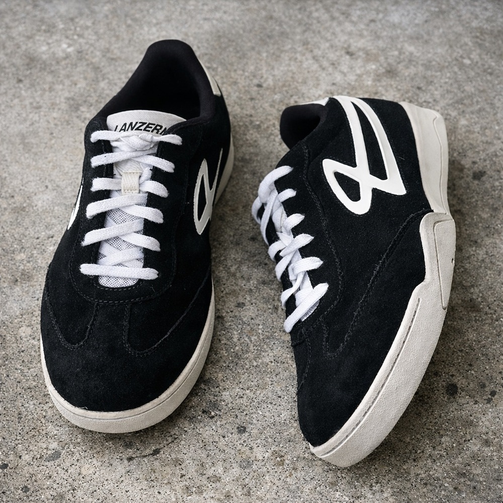 Lanzera Jackal Black Suede Soccer Style Sneakers Indoor Trainer Retro Size 11